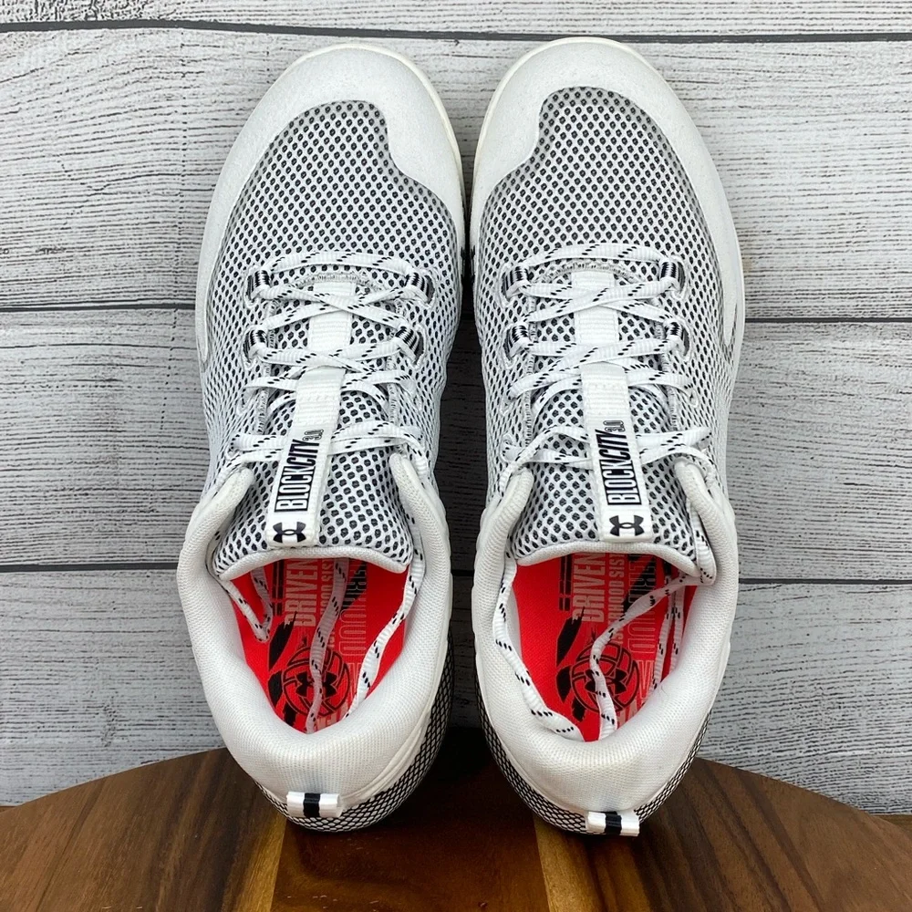 Under Armour HOVR Block City White Black Volleyball Court Shoe Women’s Size 11.5